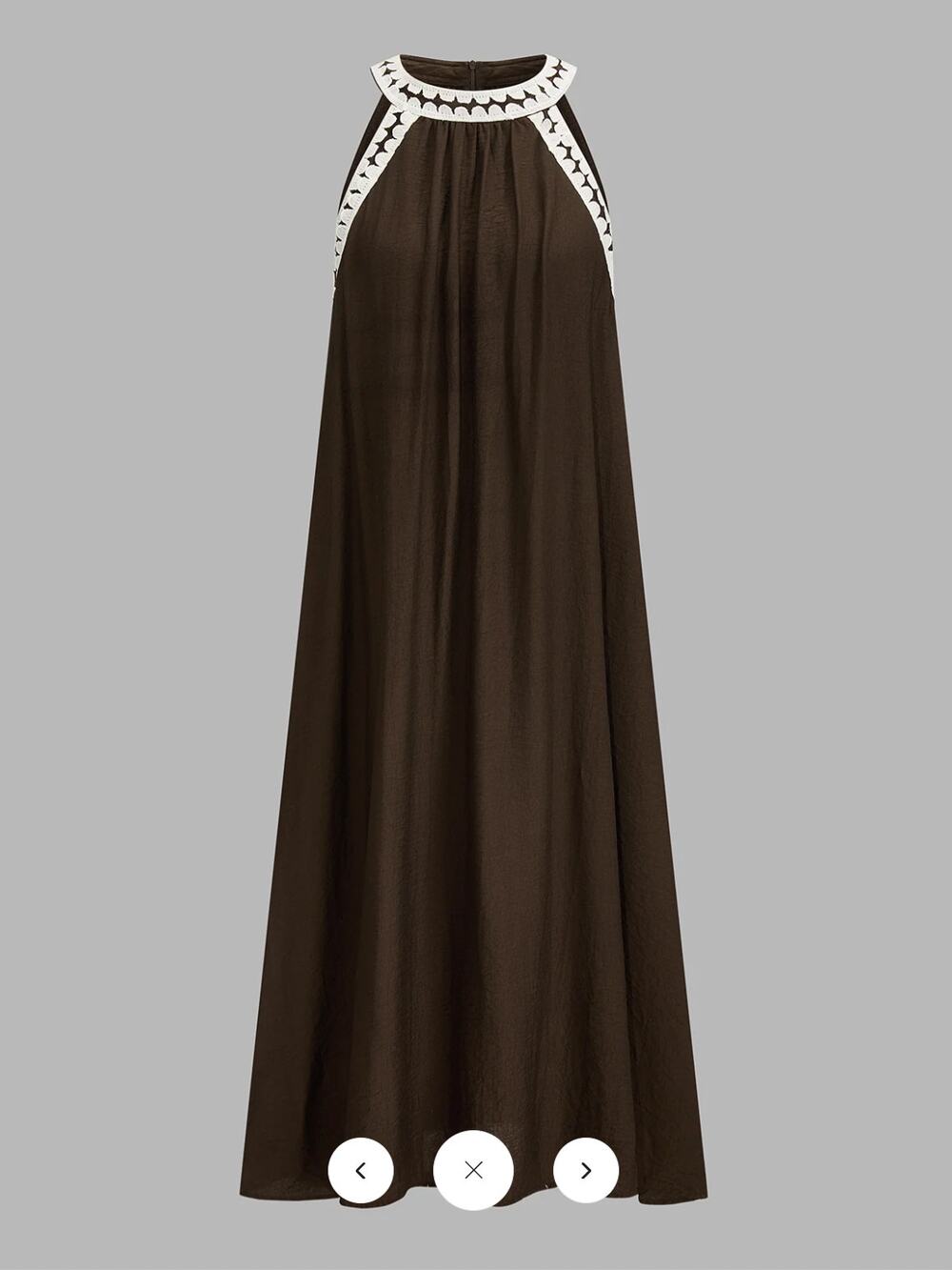 NWT Commense Contrast Trim Sleeveless Flowy Midi Dress Sz L